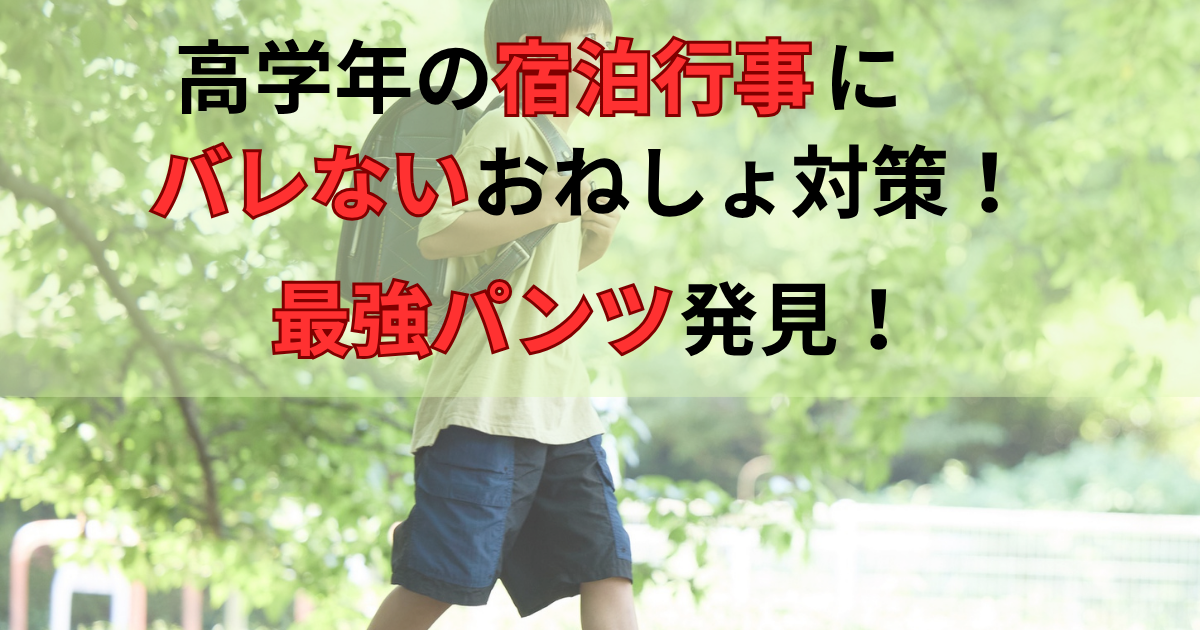 「宿泊行事にバレないおねしょ対策。最強パンツ発見」というタイトル